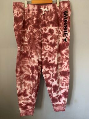 Disney Minnie Mouse Pink Tie Dye Joggers 2X Pink Lounge Sweatpants